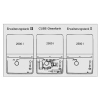 10546 - CEMO 7500l (3x2500l) Dieseltankanlage - 230V - 72l/min - 4 m Schlauch - mit Erweiterungseinheit I u. II Indoor