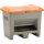 10568 - CEMO 200l Streugutbehälter - mit Entnahmeöffnung u. Staplertaschen - grau/orange