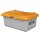 10572 - CEMO 400l Streugutbehälter - mit Entnahmeöffnung - mit Staplertaschen - grau/orange