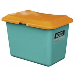 10573 - CEMO 100l Streugutbehälter - ohne Entnahmeöffnung u. Staplertaschen - grün/orange