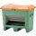 10577 - CEMO 200l Streugutbehälter - mit Entnahmeöffnung u. Staplertaschen - grün/orange