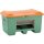 10581 - CEMO 400l Streugutbehälter - mit Entnahmeöffnung u. mit Staplertaschen - grün/orange