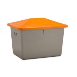 10835 - CEMO 700l GFK Streugutbehälter - ohne Entnahmeöffnung - grau/orange