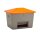 10836 - CEMO 700l GFK Streugutbehälter - mit Entnahmeöffnung - grau/orange