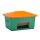 10838 - CEMO 550l GFK-Streugutbehälter - mit Entnahmeöffnung - grün/orange