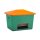 10840 - CEMO 700l GFK-Streugutbehälter - mit Entnahmeöffnung - grün/orange