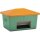 10901 - CEMO 550l Streugutbehälter - grün/orange - mit Entnahmeöffnung - Vandalismusdeckel