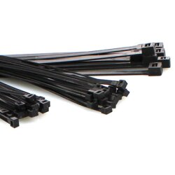 Kabelbinder  - 365 mm lang - 7,6 mm breit - 100er Pack - schwarz