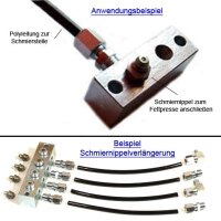 Nippelblock - 2 Anschlüsse - M10x1 - T-Bohrung - Stahl - 2 Befestigungsbohrungen