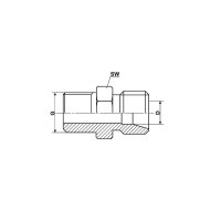 Einschraubstutzen gerade - M8x1 auf M6x1 keg - für Rohr Ø 4 mm - Stahl - Bauform: LL