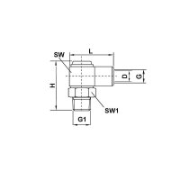 Drehgelenk - freibeweglich - Ø 4 mm - M8x1 keg, AG auf M8x1 IG - Messing