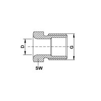 Überwurfschraube - für Kegelringe - M8x1 auf Ø 4 mm - Messing