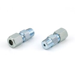 Rückschlagventil - R 1/8" BSPT auf Ø 6 mm - 20,5 mm - Stahl - Bauform: LL