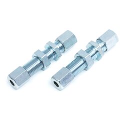 Schottverschraubung gerade - Ø 6 mm auf Ø 6 mm - Länge: 48 mm - Stahl - Bauform: L
