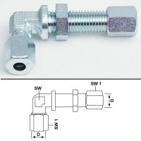 Winkel-Schottverschraubung - 48 mm - &Oslash; 6 mm - Stahl - Chrom VI frei - galvanisiert