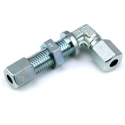 Winkel-Schottverschraubung - Ø 8 mm auf Ø 8 mm - Edelstahl - Bauform: L