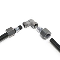 Winkelverschraubung / Verbinder 90° - Für Rohr Ø 10 mm - Stahl - Bauform: L