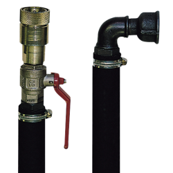 HORN - 4,5 m Saugschlauch DN 32 - mit Kugelhahn und Schnellkupplung - für Doppelmembranpumpe