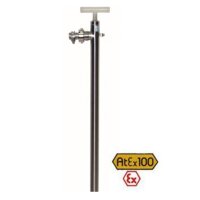 Handpumpe - Atex - Edelstahl - Lösungsmittel - 1000 mm - 0,3-0,6 l/Hub - Schlauchanschluss 3/4" -  2 m Schlauch