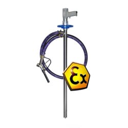 Fasspumpen Set - ATEX - Edelstahl - Druckluft  - 600 W - Ø 41 mm - 80 l/min - 1000 mm - Schlauch - Zapfpistole