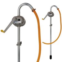 Handkurbelpumpe  - Alu - verzinkter Stahl - Motor&ouml;l - Diesel - NBR Dichtungen - 1 l/ Umdrehung