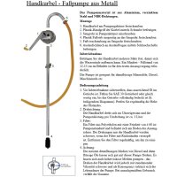 Handkurbelpumpe  - Alu - verzinkter Stahl - Motoröl - Diesel - NBR Dichtungen - 1 l/ Umdrehung