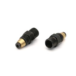 Gerade Einschraubverschraubung - Stutzen - mit Rückschlagventil - M10x1 auf M10x1 - Ø 6 mm - Stahl / Schwarz Fn galvanisiert - Bauform: LL