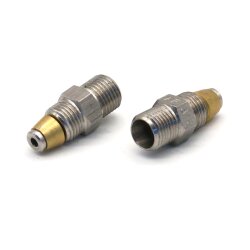 Gerade Einschraubverschraubung - Stutzen - mit Rückschlagventil - M10x1 auf M10x1 - Ø 6 mm - Edelstahl / Schwarz Fn galvanisiert - Bauform: LL