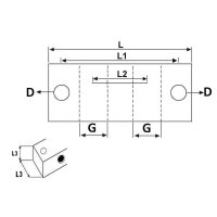 Nippelblock - 2 Anschlüsse - 1/8" BSP - T-Bohrung - Stahl - 2 Befestigungsbohrungen