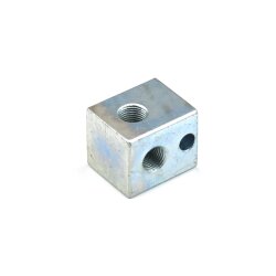 Nippelblock - 1 Anschluss - M 10x1 - Durchgangsbohrung - Edelstahl