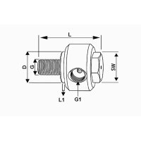 Schwenkverschraubungen für Baumaschinen - M10x1 AG auf M10x1 IG - 8 mm (L1) - Stahl