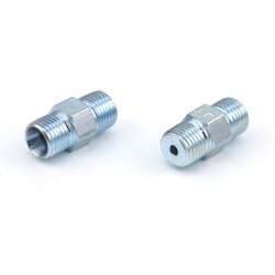 Gerade Einschraubverschraubung - Stutzen - mit Rückschlagventil - R 1/8 BSPT auf M10x1 - Ø 6 mm - Stahl - Bauform: LL