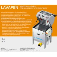 Manuelles Teilewaschgerät LP3C - Edelstahl - 230V - 9 bar - 75 l Tank - max. +60°C - 70 kg Tragfähigkeit - Reinigungskapazität: 95 x 70 x 45 cm