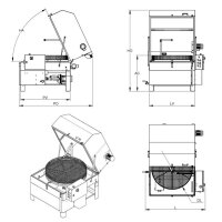 Teilewaschgerät P120 - Edelstahl - 400V - 2,5 bar - 270 Liter Tank - 300 kg Tragkraft - Reinigungskapazität: 117 x 70 cm - Industrie