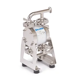 Hygiene Pneumatik Doppelmembranpumpe - Edelstahl - 30 l/min - NW 1/2" Milchrohr auf DIN EN 10357