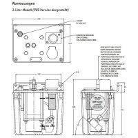 AIR1ABH - Pneumatische Pumpe AIRMATIC - 1 Liter - SLR - 21 bar - 24V Mangnetventil - mit Niveauschalter