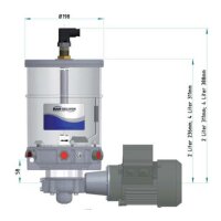 ALM01A01AC05 - Pumpe Autolub-M - 230/400V - max. 250 bar - 8 L Beh&auml;lter - 1 x 0,1 ccm Pumpenelement - Antriebslage rechts - Druckbegrenzung