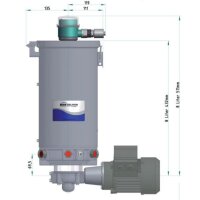 ALM12A01AC21 - Pumpe Autolub-M - 230/400V - max. 250 bar - 8 L Behälter - 2 x 0,2 ccm Pumpenelemente - Antriebslage rechts - 2 x Druckbegrenzung 160 bar