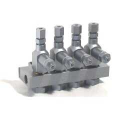 Delimon Verteiler CXL2 - 6 Auslässe - 0,10 / 0,10 / 0,10 / 0,10 / 0,10 / 0,10 cm³
