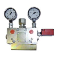 DR401A0301 - Umsteuerventil DR4-1 - 200 bar - 2 N&auml;herungsschalter - 2 Manometer mit Adapter