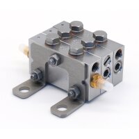 Delimon Progressivverteiler ZPA03A01III14 - 3 Segmente - 1x Halterung mit Langloch + Verschraubungskit