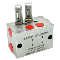 Zweileitungsverteiler ZV-BE - 3 Auslässe - Edelstahl 1.4305 - Dosierung 0,5 cm³ - Einstelleinrichtung mit Bewegungsanzeiger
