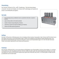 Delimon Zweileitungsverteiler ZVB03A303400 - 3 Auslässe - Stahl - Dosierung: 3,0 cm³ - Ohne Zubehör - Mit Verstelleinrichtung mit Bewegungsanzeiger
