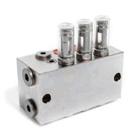 Delimon Zweileitungsverteiler ZVB05A153500 - 5 Auslässe - Stahl - Dosierung: 1,5 cm³ - Ohne Zubehör - Mit Verstelleinrichtung mit Bewegungsanzeiger