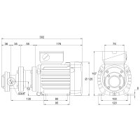 Elektro-Zahnradpumpe - 230/400 Volt - 0,12-0,25 kW - 2,3 l/min - 15 bar Ausgangsdruck - G 3/8&quot; IG