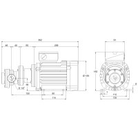 Elektro-Zahnradpumpe - 230/400 Volt - 0,12 kW - 6,0 l/min - 5 bar Ausgangsdruck - G 1/2&quot; IG