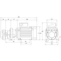 Elektro-Zahnradpumpe - 230/400 Volt - 0,37 kW - 7,4 l/min - 15 bar Ausgangsdruck - G 1/2&quot; IG
