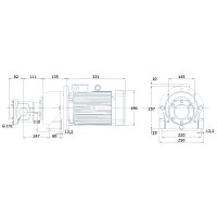 Elektro-Zahnradpumpe mit Montagefu&szlig; - 230/400 Volt - 4,0 kW - 124,0 l/min - 11 bar Ausgangsdruck - G 1 1/2&quot; IG