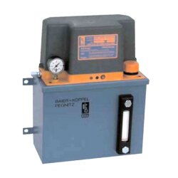 BEKA MAX - Super EA-tronic Einleitungspumpe - Fließfett - 230V AC - ohne/mit Steuerung - 6 Liter Stahlblech Behälter - Druckanschluss links