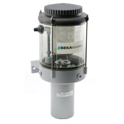 BEKA MAX - Pneumatikpumpe - Fließfett - 10-50 cm³/Hub - 2 L Kunststoff Behälter - Auslass rechts